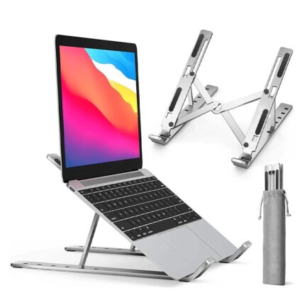 Professional Adjustable Aluminium Laptop Stand 16 Inch Height, Foldable & Portable (6 Angles)
